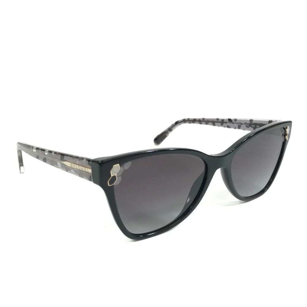 Bvlgari Sunglasses 8208 501/8G Black Gold Frames with Gradient Gray Lenses